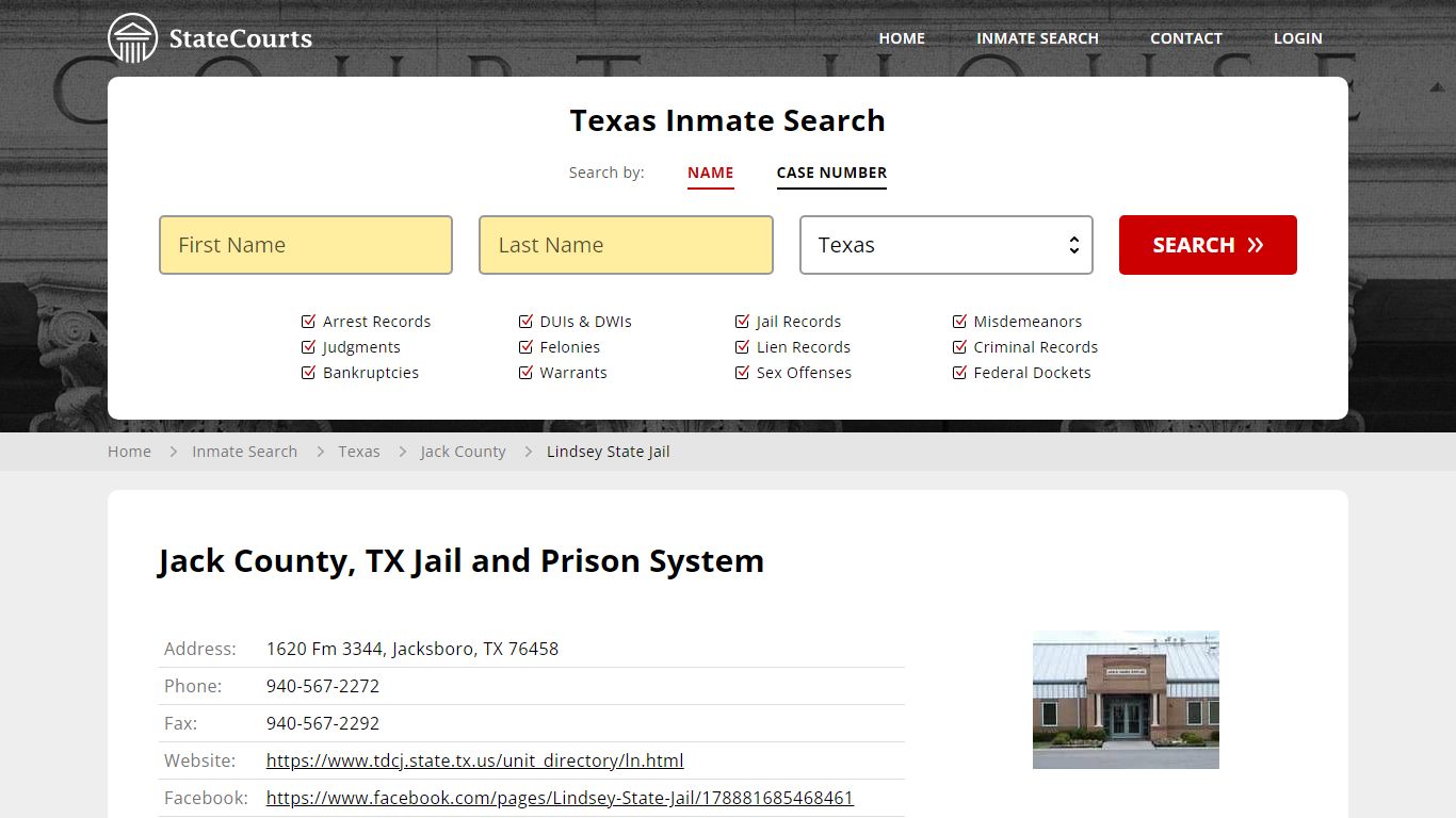 Lindsey State Jail Inmate Records Search, Texas - StateCourts